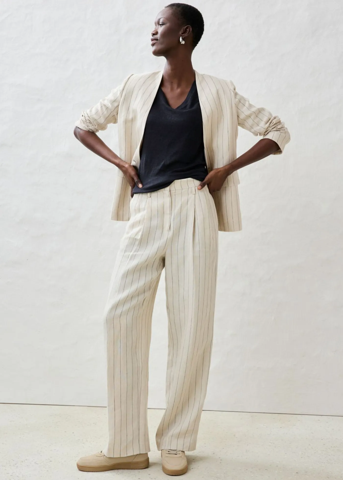 bonprix bonprix Premium|Camisetas>Camiseta de lino puro Negro