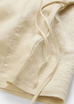 bonprix bonprix Premium|Camisetas>Camiseta de lino puro con ribete tejido Arena claro