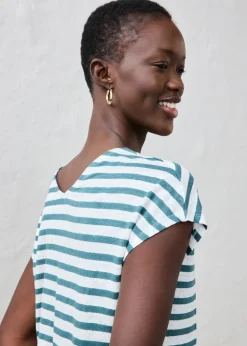 Mujer bonprix bonprix Camiseta de lino puro con mangas tipo murciélago