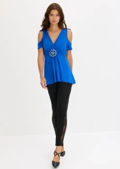 Mujer bonprix bonprix Camiseta de malla con hombros al descubierto