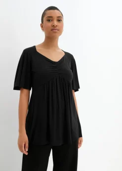 Mujer bonprix bonprix Camiseta de manga corta con corte en A