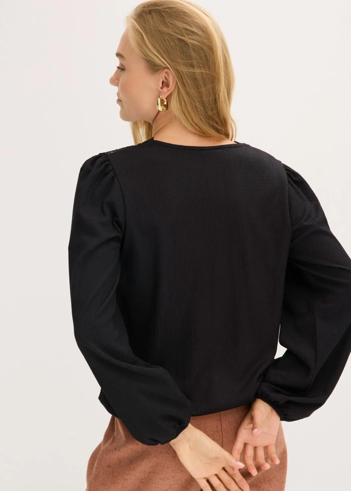 bonprix bonprix Camisetas>Camiseta de manga larga Negro