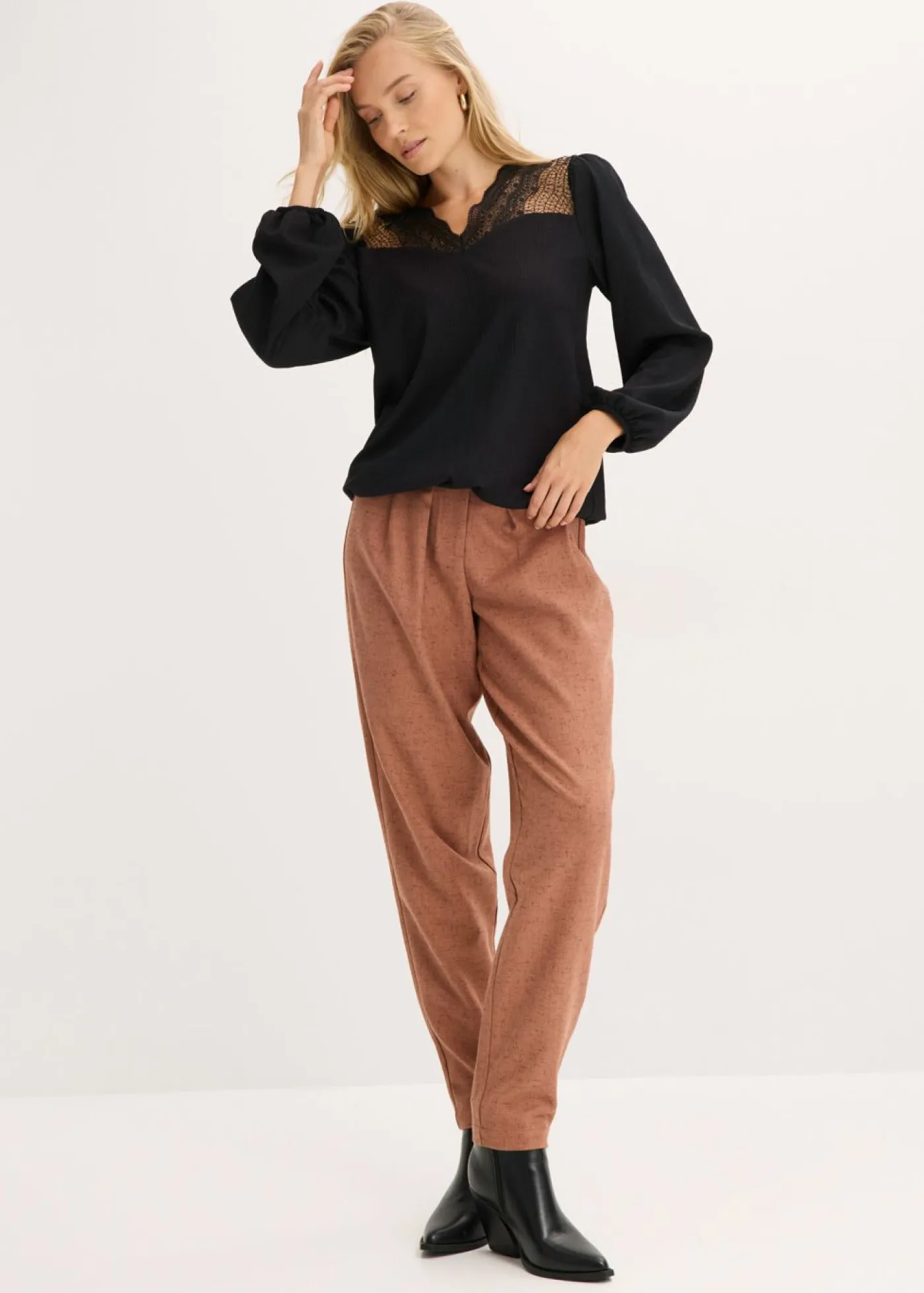 bonprix bonprix Camisetas>Camiseta de manga larga Negro