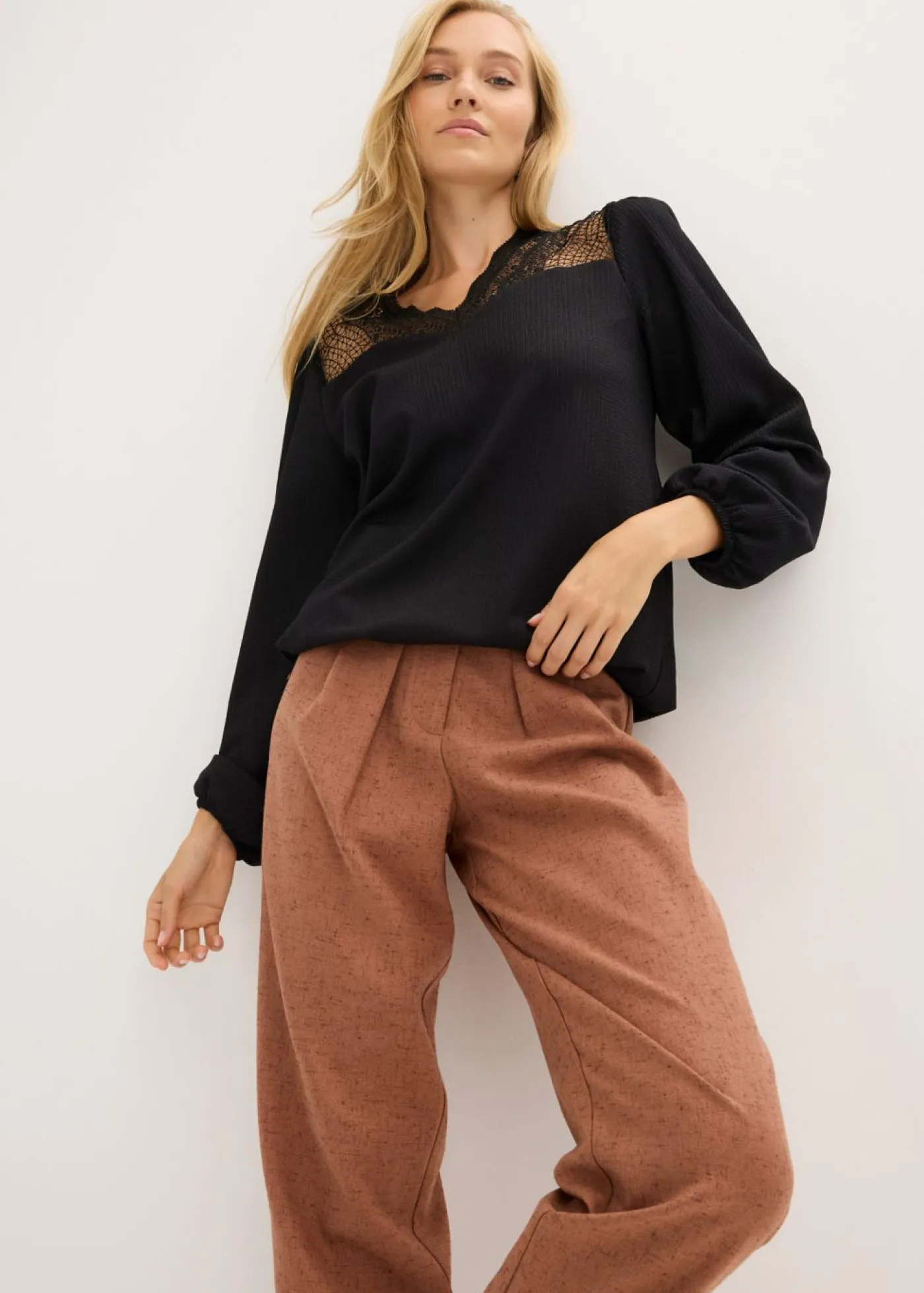 bonprix bonprix Camisetas>Camiseta de manga larga Negro