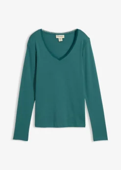 bonprix bonprix Camisetas>Camiseta de manga larga verde pimiento