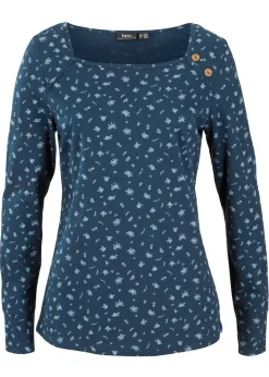 bonprix bonprix Camisetas>Camiseta de manga larga Azul oscuro