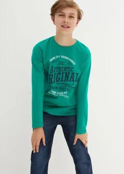 bonprix bonprix Ropa 9 A 16 Años·Camisetas|Ropa 9 A 16 Años·Packs De Ropa>Camiseta de manga larga azul marino+verde menta