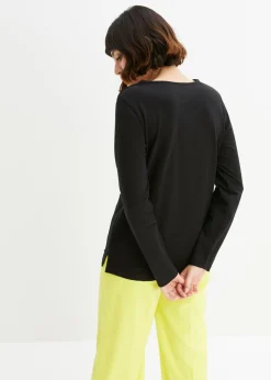 Mujer bonprix bonprix Camiseta de manga larga con ojales