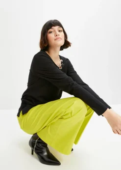 Mujer bonprix bonprix Camiseta de manga larga con ojales