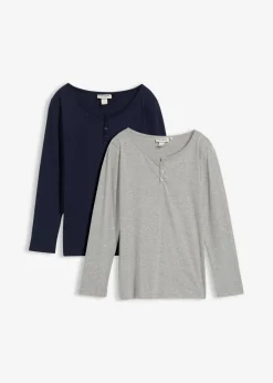 Niños bonprix bonprix Camiseta de manga larga con algodón orgánico (2 unidades)