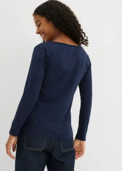 Niños bonprix bonprix Camiseta de manga larga con algodón orgánico (2 unidades)