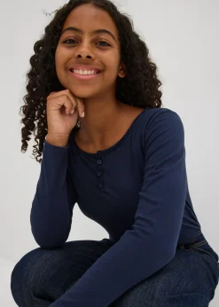 Niños bonprix bonprix Camiseta de manga larga con algodón orgánico (2 unidades)