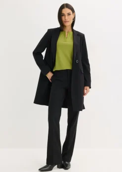 Mujer bonprix bonprix Camiseta de manga larga con ribete de satén