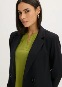 Mujer bonprix bonprix Camiseta de manga larga con ribete de satén