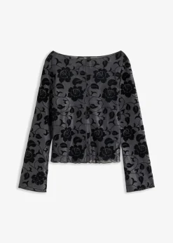 Mujer bonprix bonprix Camiseta de manga larga con leve transparencia