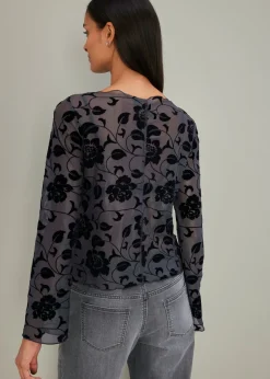 Mujer bonprix bonprix Camiseta de manga larga con leve transparencia