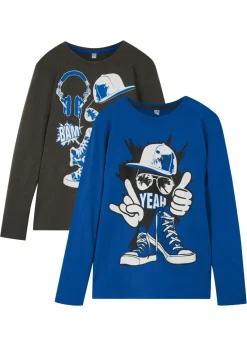Niños bonprix bonprix Camiseta de manga larga con algodón orgánico (2 unidades)