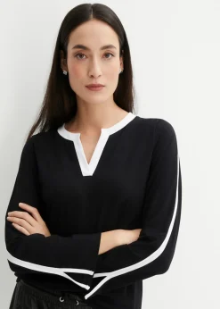 Mujer bonprix bonprix Camiseta de manga larga con abertura