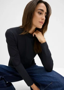 Mujer bonprix bonprix Camiseta de manga larga con cuello alto y poliamida reciclada