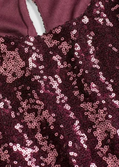 bonprix bonprix Camisetas>Camiseta de manga larga con lentejuelas rojo burdeos