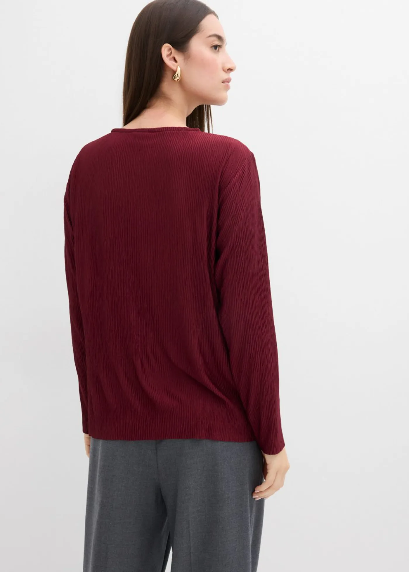 Mujer bonprix bonprix Camiseta de manga larga con efecto estructurado