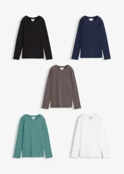 Niños bonprix bonprix Camiseta de manga larga con algodón orgánico (5 unidades)