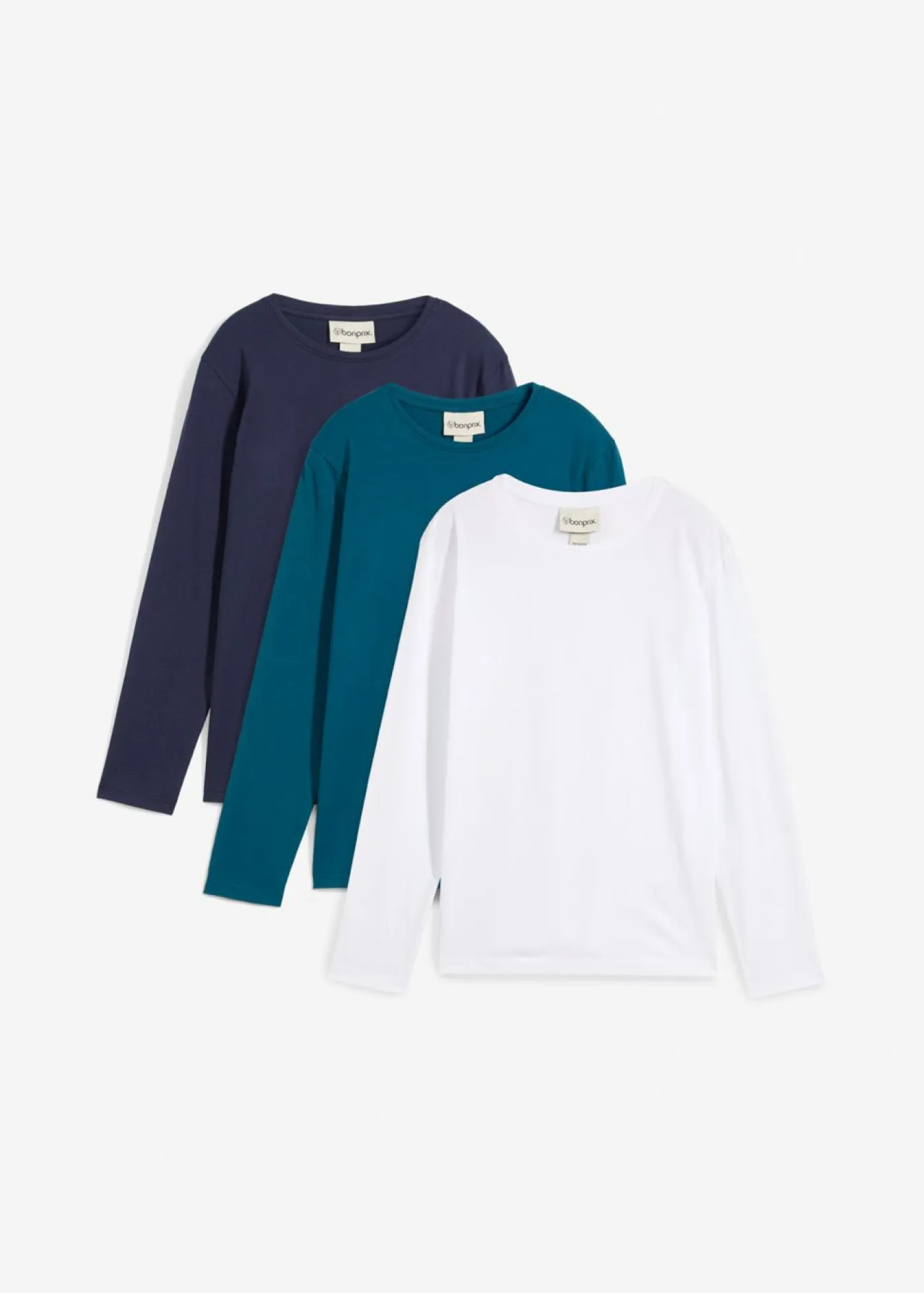 Niños bonprix bonprix Camiseta de manga larga con algodón orgánico (3 unidades)