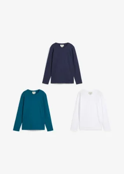 Niños bonprix bonprix Camiseta de manga larga con algodón orgánico (3 unidades)