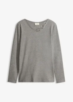Mujer bonprix bonprix Camiseta de manga larga con ojales