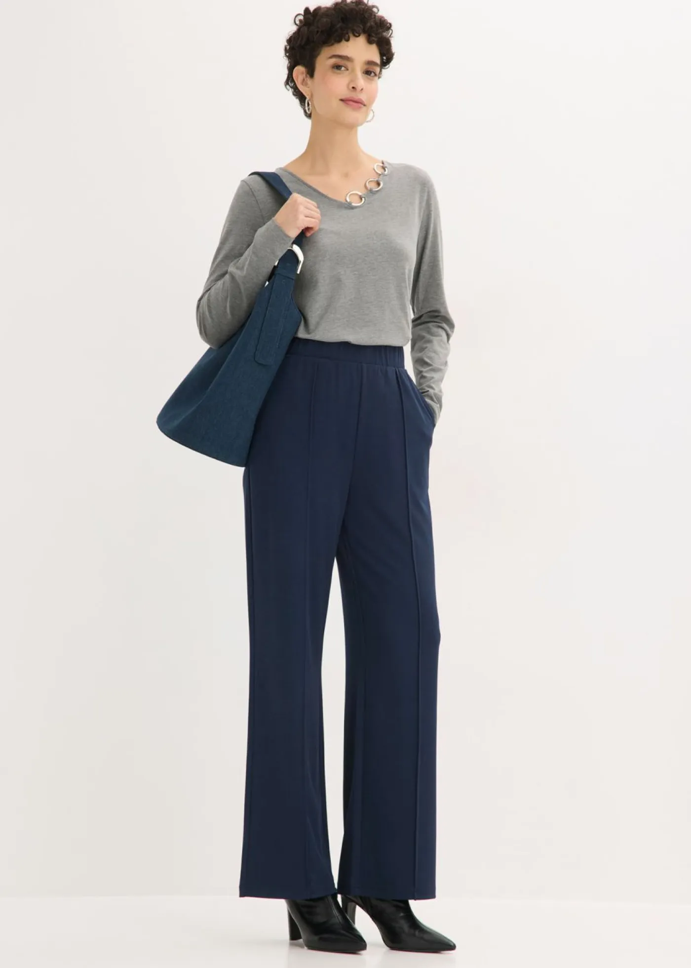 Mujer bonprix bonprix Camiseta de manga larga con ojales