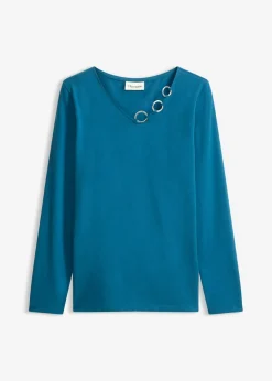 Mujer bonprix bonprix Camiseta de manga larga con ojales