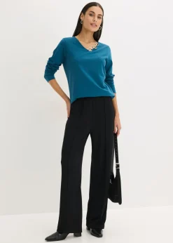 Mujer bonprix bonprix Camiseta de manga larga con ojales