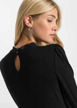 Mujer bonprix bonprix Camiseta de manga larga con encaje