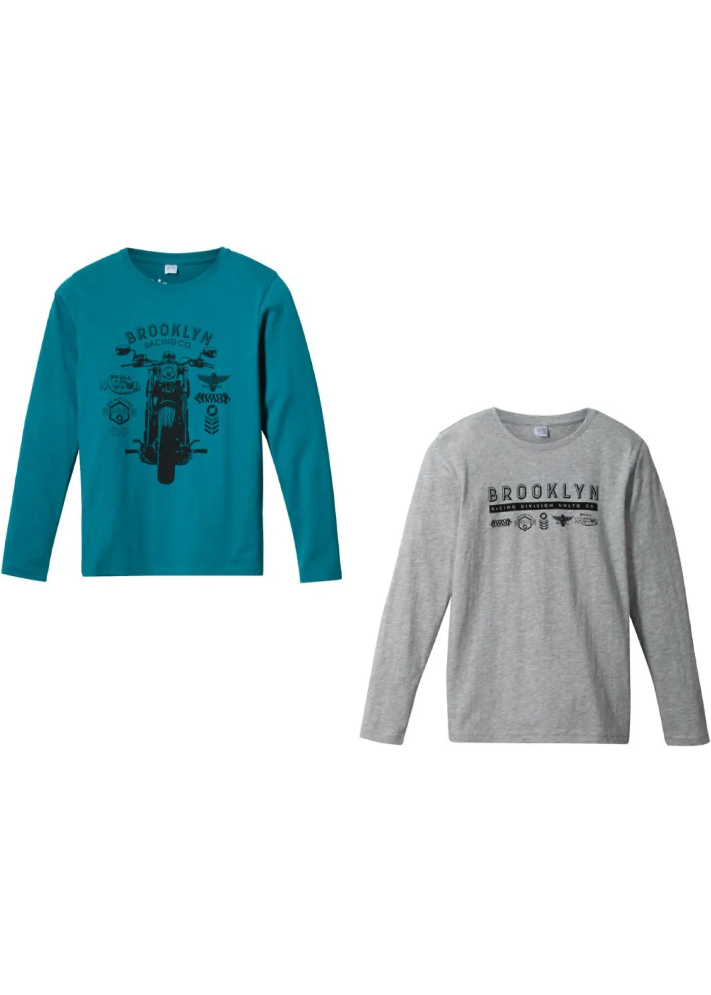 Niños bonprix bonprix Camiseta de manga larga con algodón orgánico (2 unidades)