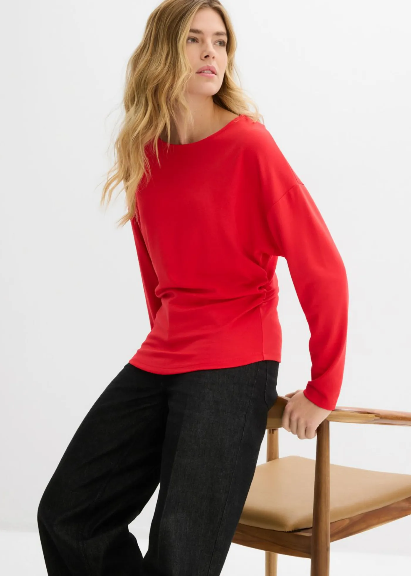 bonprix bonprix Camisetas>Camiseta de manga larga de cómodo Punto di Roma fresa