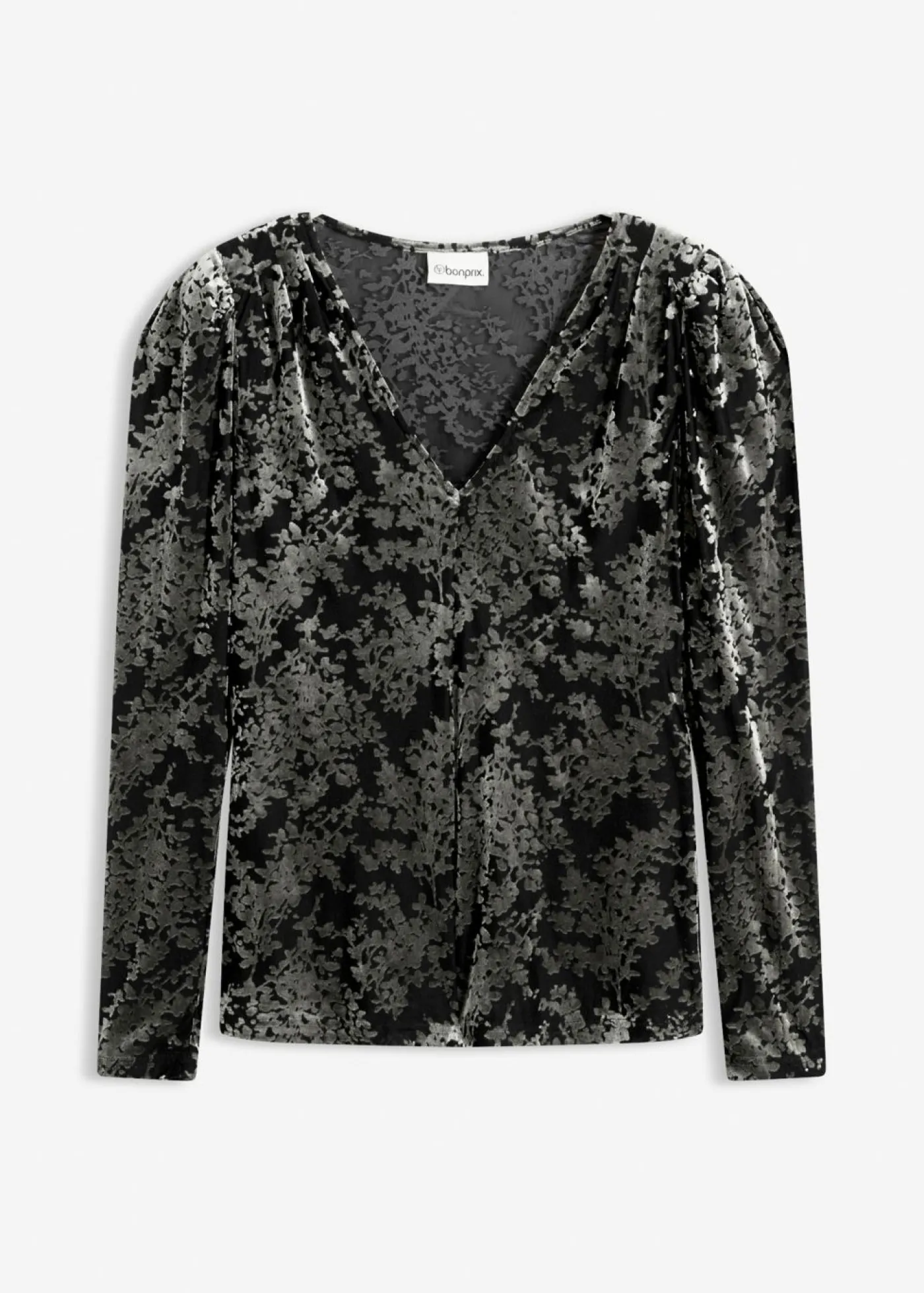 Mujer bonprix bonprix Camiseta de manga larga de terciopelo dévoré
