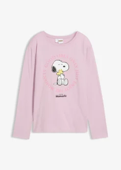 bonprix Peanuts Ropa 9 A 16 Años·Camisetas Y Camisas>Camiseta de manga larga de algodón puro con estampado de Snoopy púrpura