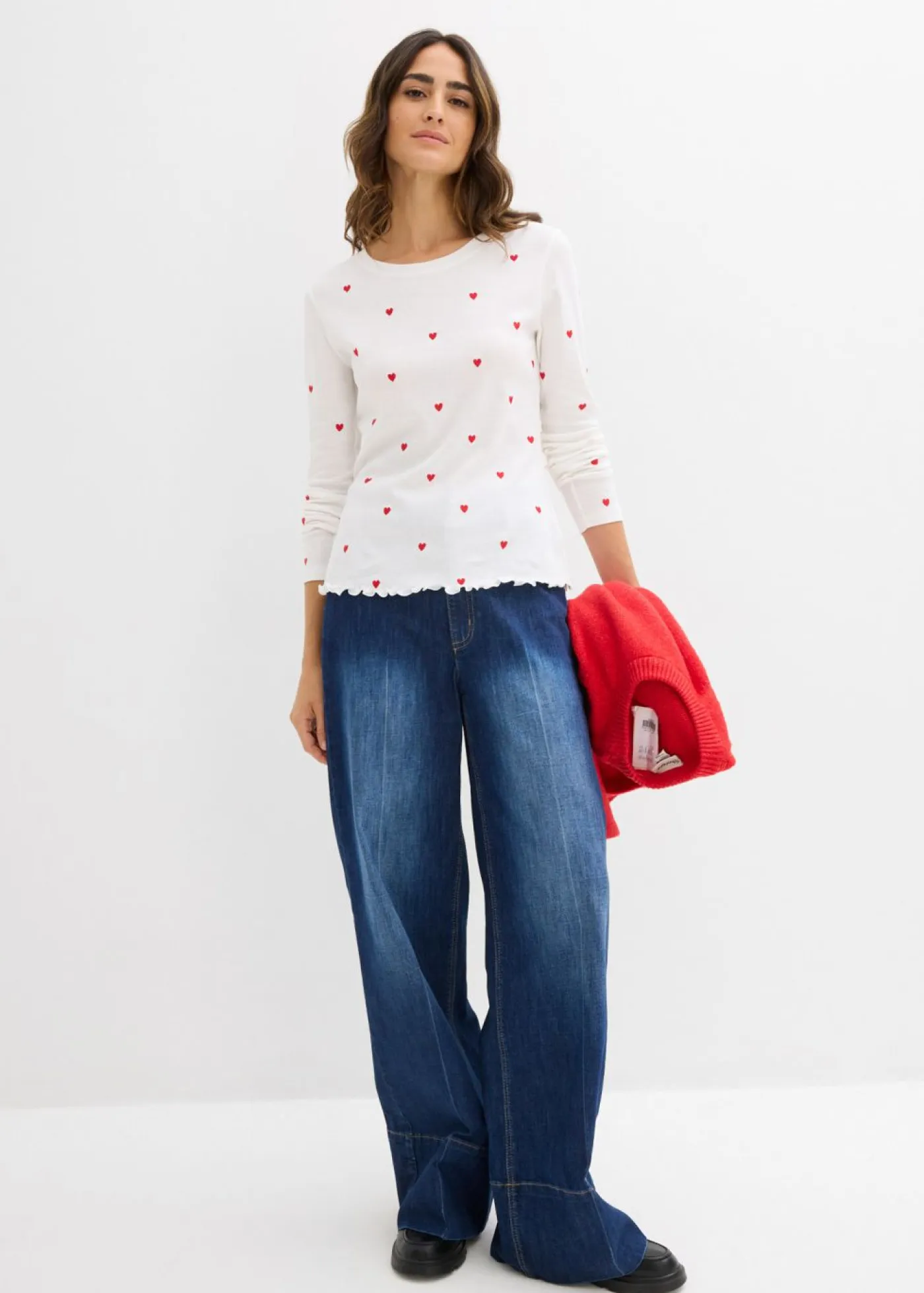 Mujer bonprix bonprix Camiseta de manga larga de algodón puro