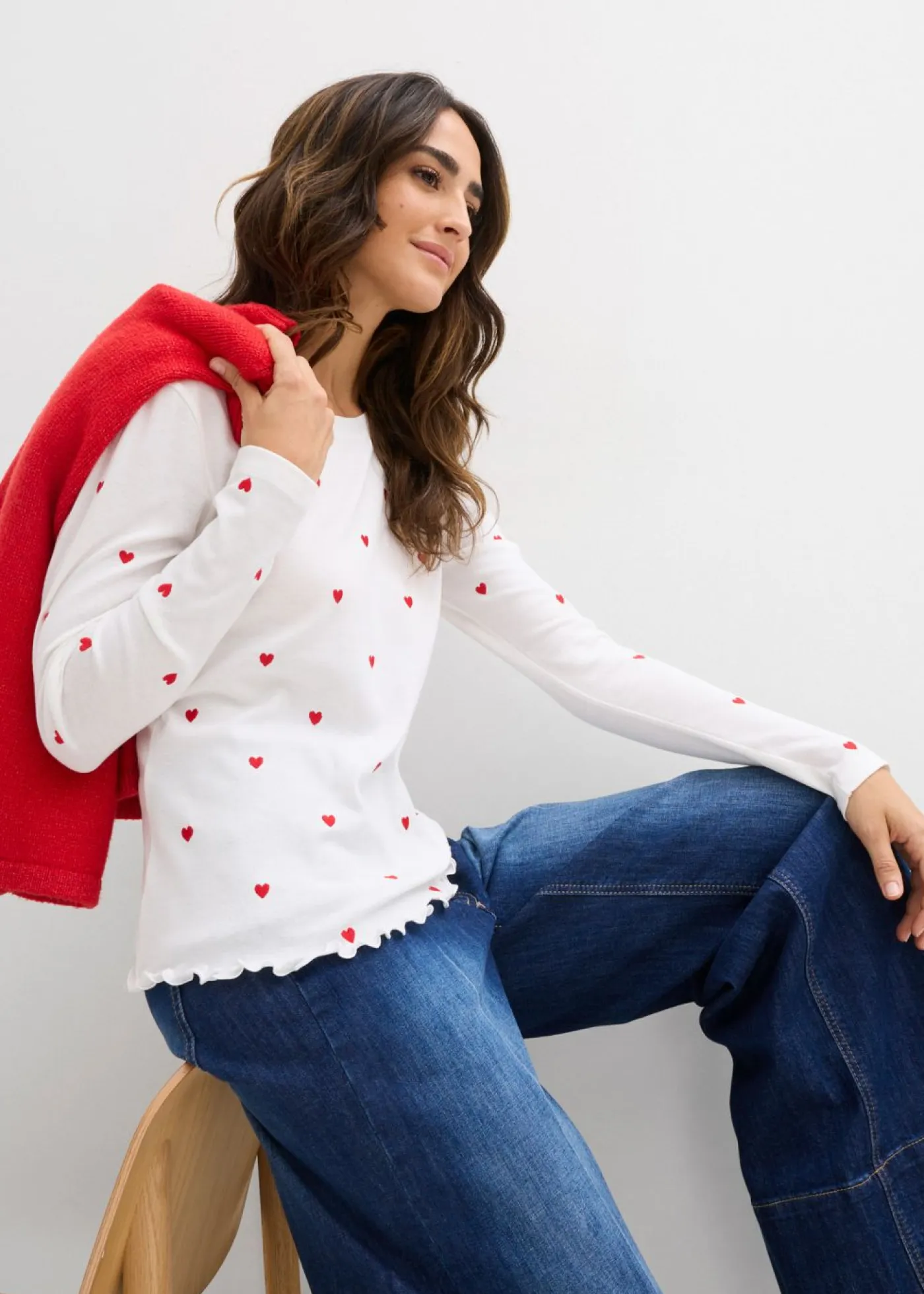 Mujer bonprix bonprix Camiseta de manga larga de algodón puro