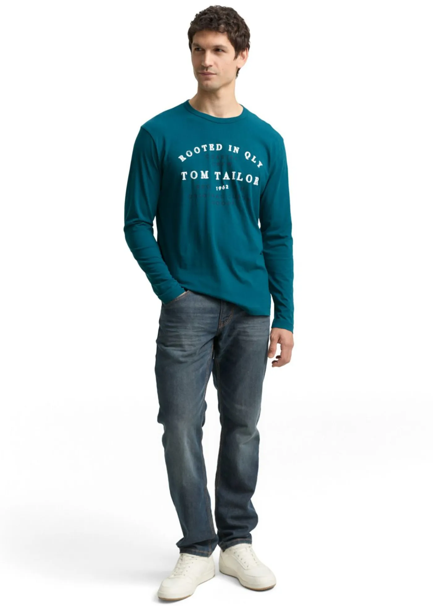 bonprix Tom Tailor Camisetas Y Polos>Camiseta de manga larga de Tom Tailor Verde azulado