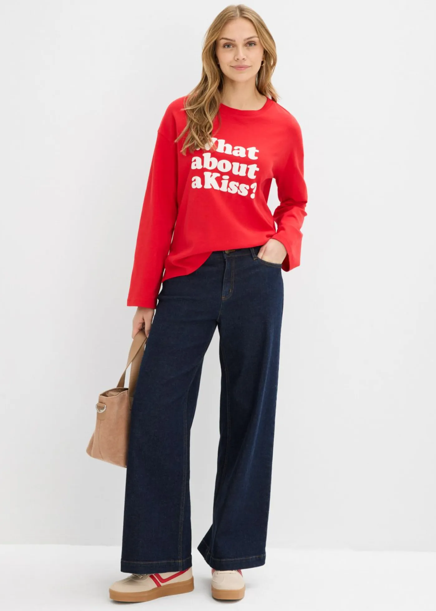 Mujer bonprix bonprix Camiseta de manga larga de algodón pesado