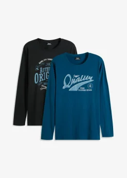 Hombre bonprix bonprix Camiseta de manga larga de algodón orgánico puro (2 unidades)