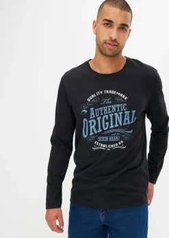 Hombre bonprix bonprix Camiseta de manga larga de algodón orgánico puro (2 unidades)