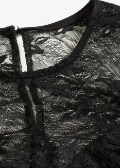 Mujer bonprix bonprix Camiseta de manga larga de encaje fino