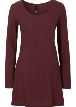 bonprix bonprix Camisetas>Camiseta de manga larga de algodón puro rojo avellana