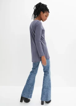 Mujer bonprix bonprix Camiseta de manga larga de algodón puro