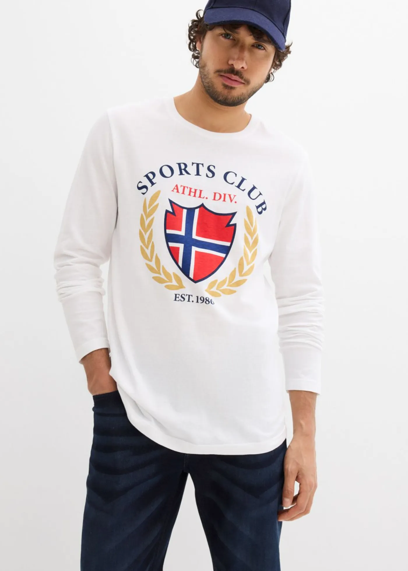 Hombre bonprix bonprix Camiseta de manga larga de algodón puro