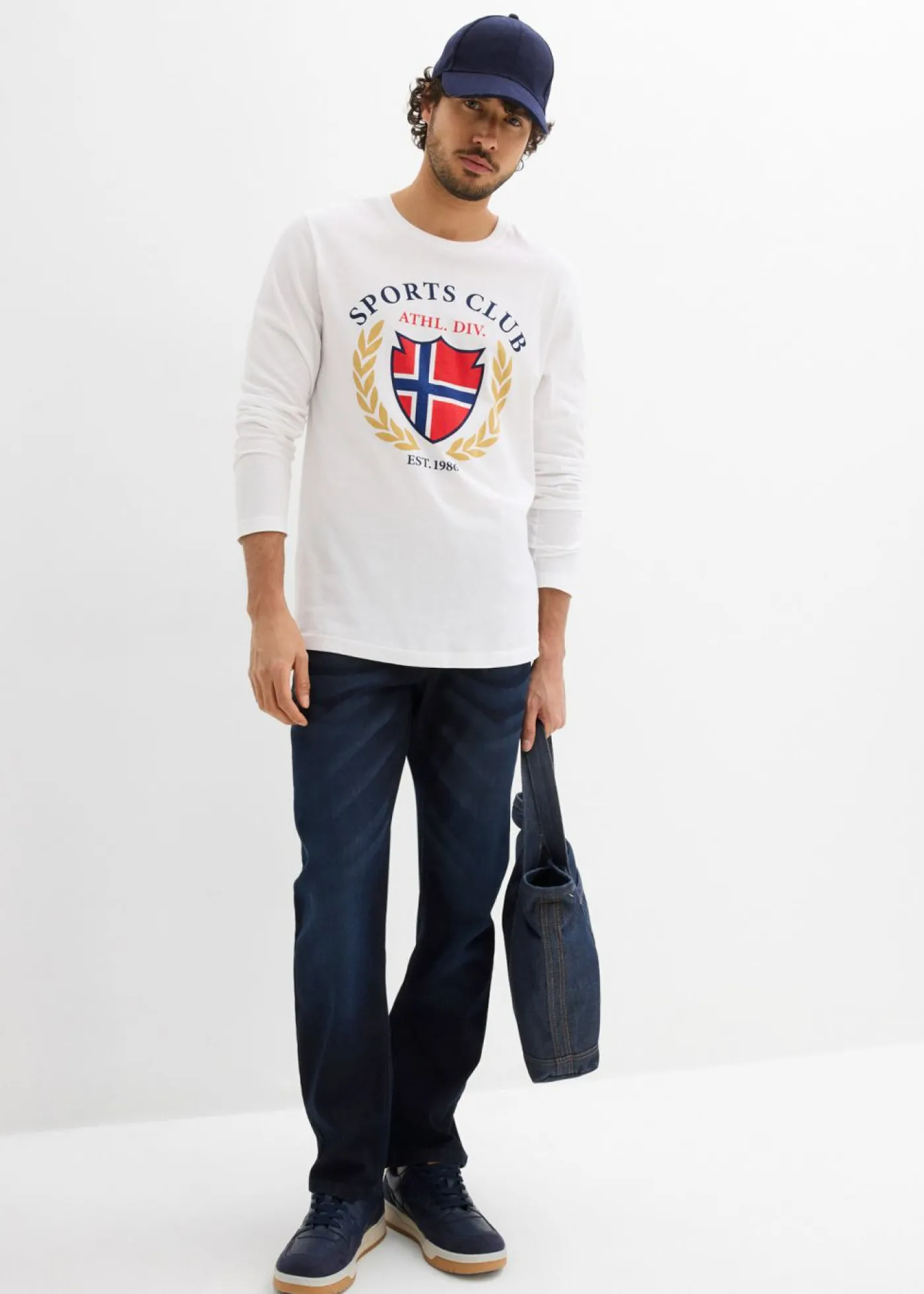 Hombre bonprix bonprix Camiseta de manga larga de algodón puro