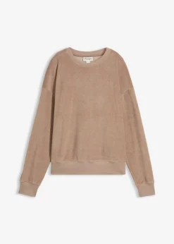 bonprix bonprix Básicos|Camisetas>Camiseta de manga larga de felpa Marrón grisáceo