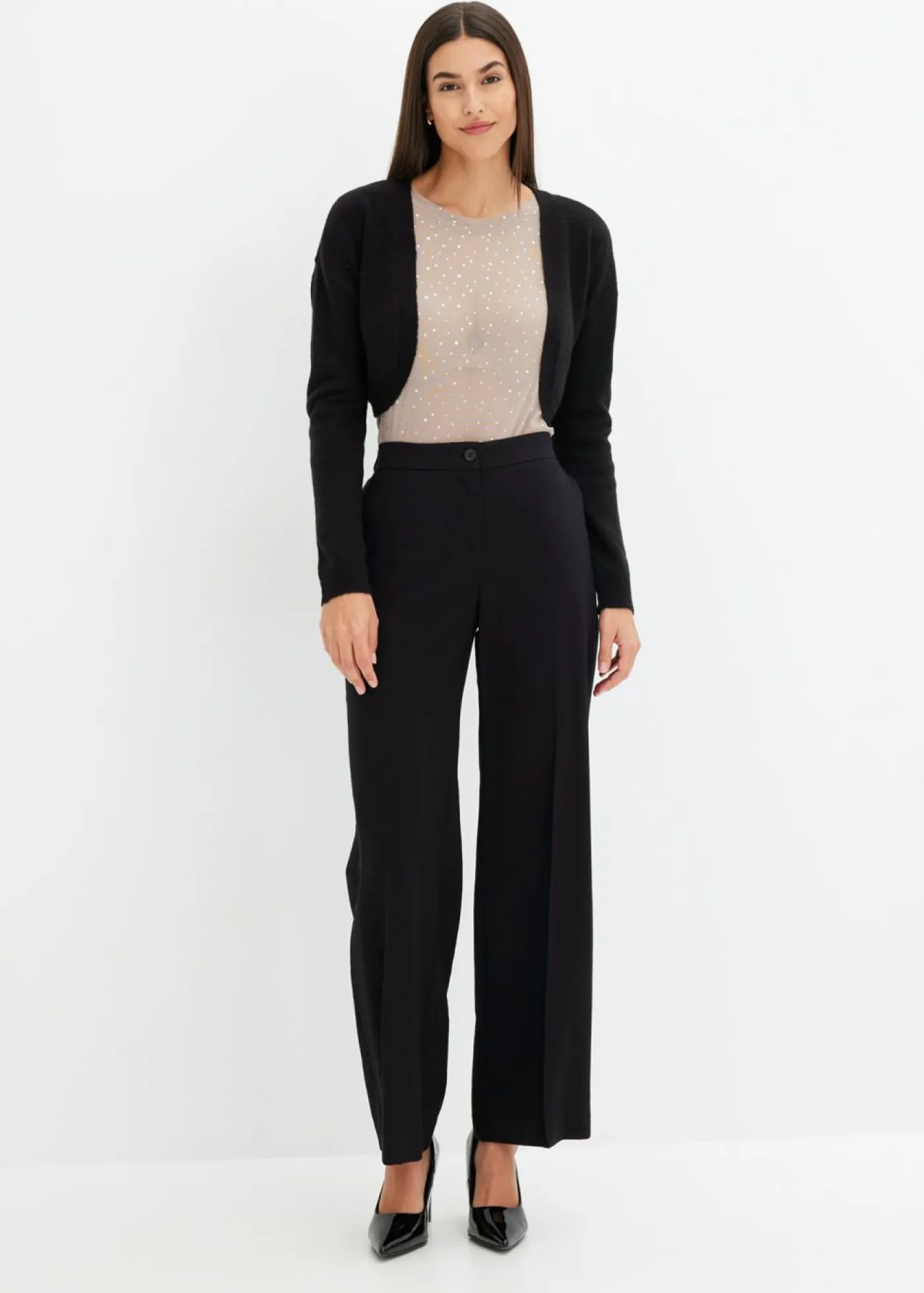 Mujer bonprix bonprix Camiseta de manga larga de malla brillante